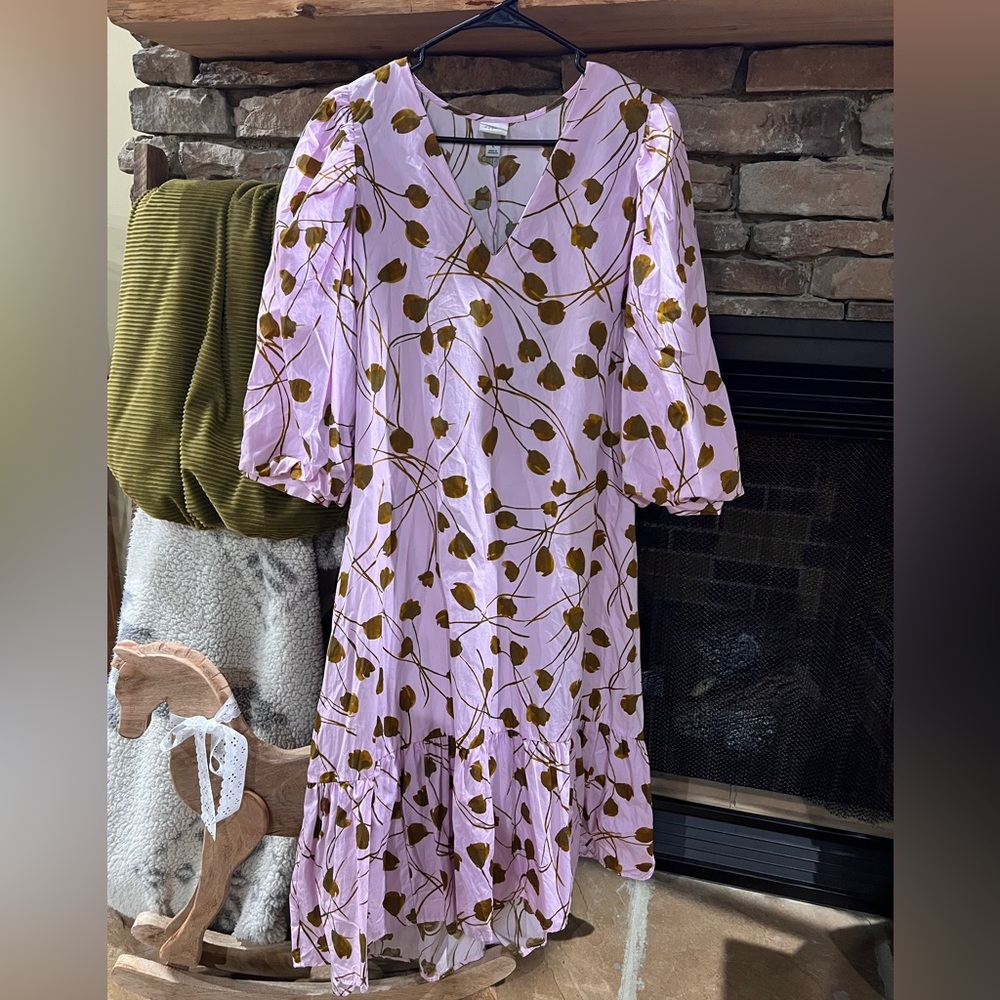 Light Purple Floral Long Sleeve Dress